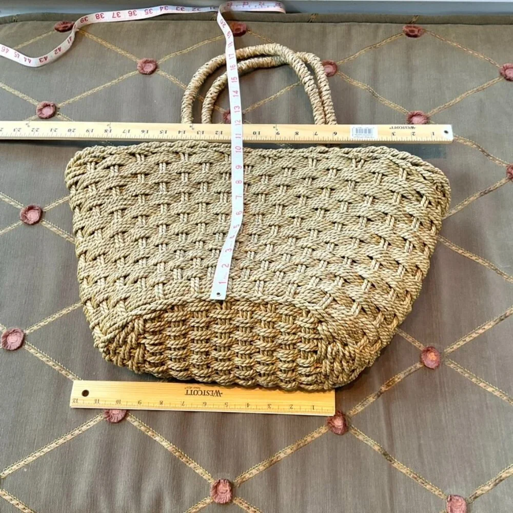 C&C California Shoulder Bag Raffia Floral Drawstring Liner (OS)